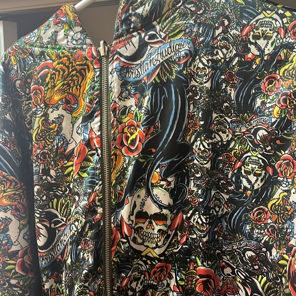 Christian Audigier y2k all over hoodie reversible rare no low ball offers - Picture 9 of 10